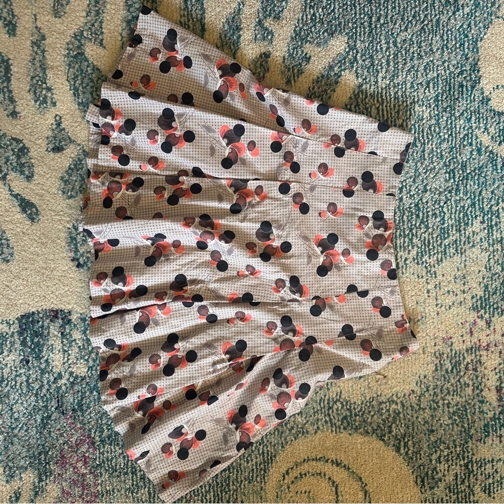 French Connection Cotton Patterned Grey Flare Mini Skirt - Picture 8 of 8